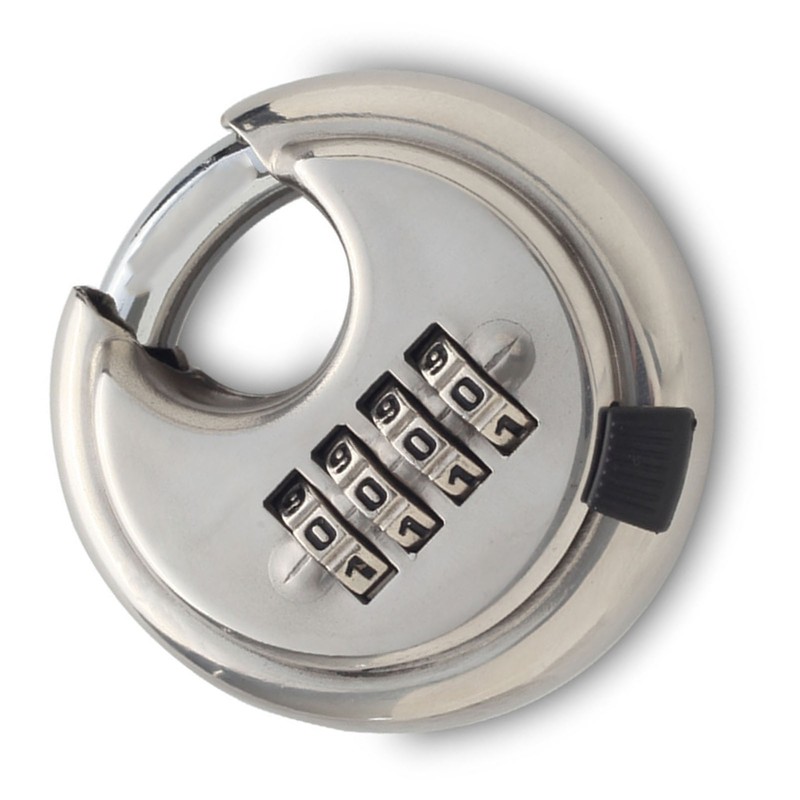 Security Padlock 4 Digits Waterproof Resettable Combination Lock Stainless Steel
