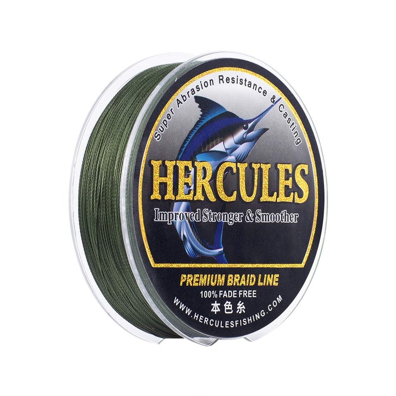 HERCULES Fade-Resistant Braided PE Fishing Line, 4 Strands, Long Casts,