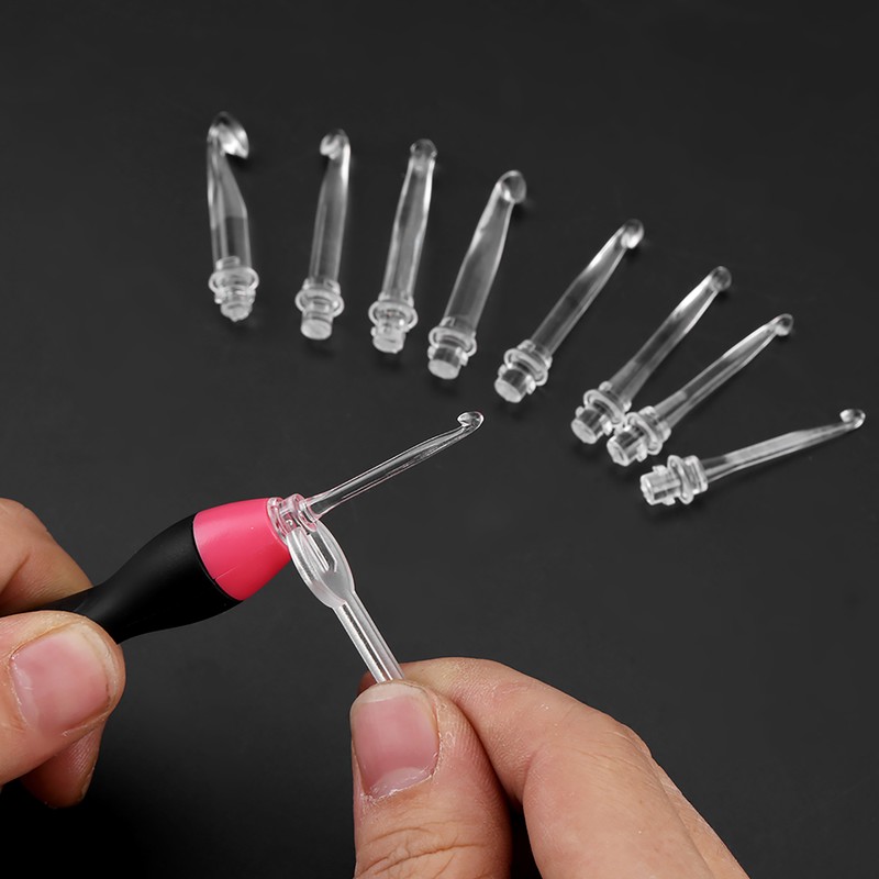 Professional 9 in 1 Led Light Up Crochet Hooks Knitting