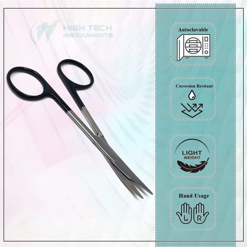 Premium Iris Scissors Micro Dissecting Scissors Curved 4.5" with Fine