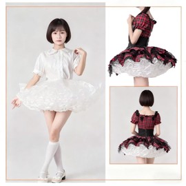 LOYELEY Pannier Voluminous Skirt, 13.8 inches (35 cm), Tutu Skirt, Petticoat, Frameless, High Support Design, Lolita, Breathable, Cosplay, Cute, Yumi Cute, Tutu Skirt, White