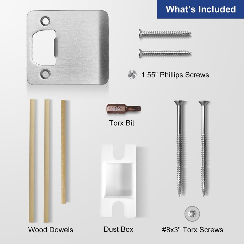 MOSECYOU Extended Lip Strike Plate 2-1/2" x 2-1/4", Heavy Duty