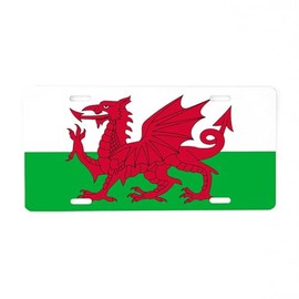 CafePress Welsh Flag of Wales Aluminum License Plate, Front License Plate, Vanity Tag