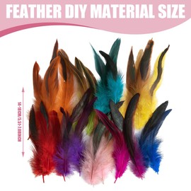 Tomedeks 100 Pezzi Piume per fai da te, piume colorate, decorazione per capelli per bambini, decorazione per orecchini fai da te, matrimonio, acchiappasogni