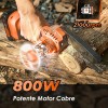 Mini Motosierra Electrica Inalambrica Mano Portatil 6 Inch Color Naranja