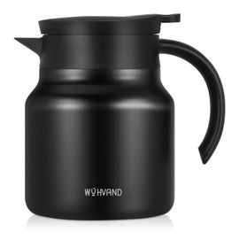 WYHVAND 27Oz Thermal Coffee Carafe for Hot/Cold, Stainless Steel Thermos Carafe for Hot Liquids, Dustproof Insulated Hot Water Carafe for Party/Home,Black