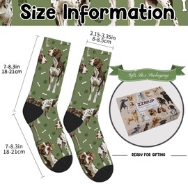ZZRIUP Dogs Socks for Women Men, German Shorthair Pointer Gifts for Dogs Lover, Dog Mom Gifts for Women Wife, Dog Dad Gifts