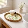 3 Pcs Oval Mother of Pearl Inlay Green Fish Decorative