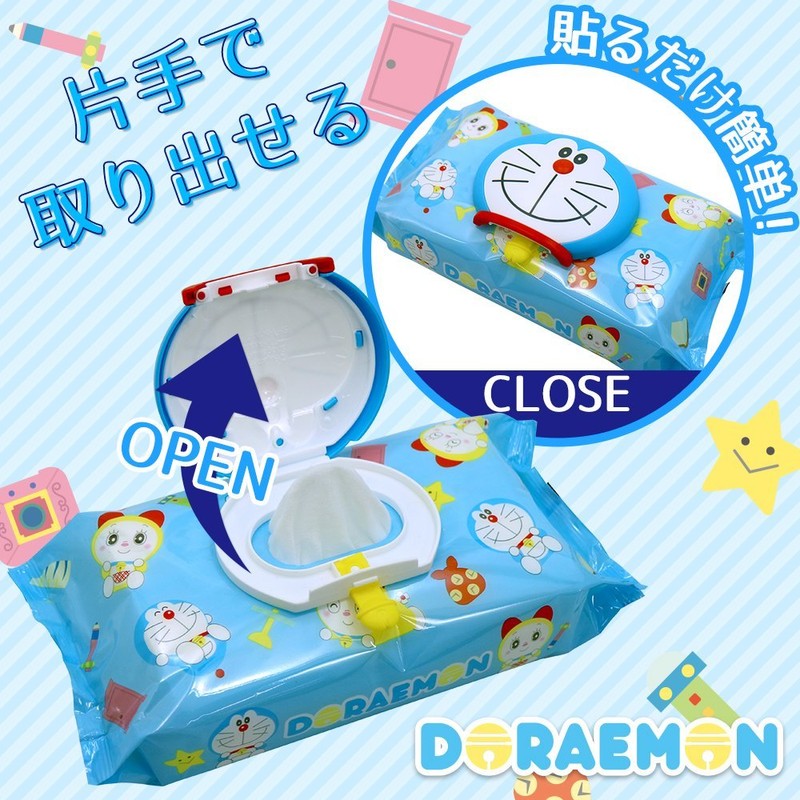 LEC Doraemon SS-276 Eco Lid, Reusable Wipes Lid, 1 Piece