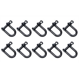 Black U Shape Buckle Heavy Duty D Ring Lock Bow Shackle Wire Rope Fastener Hardware Accessories, 10Pcs