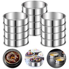 12 PCS English Muffin Rings, 4 inch Stainless Steel Crumpet Rings, Double Rolled Tart Rings for Baking Fluffy Muffins, Muffin Rings Round Muffin Tart Ring Molds for Home Baking Eggs Pancakes Pastry