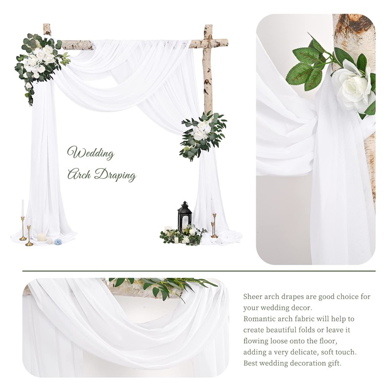 Showgeous Wedding Arch Draping Fabric 1 Panel 28" x20Ft Cream