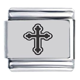 Cross Laser Italian Charm