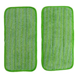 Generic Smart Home Reusable Green Microfiber Hook and Loop Mop Floor Duster Pads, 2 Pack