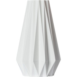 3D Vase Agneta S Flower Vase, 16 cm, Decorative Vase for Flowers (White)