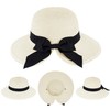 Lufdegim Women's Summer Foldable Straw Hat with Bow Tie Beach