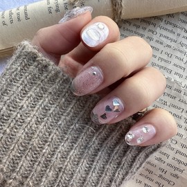 [Unique] Heart Ring Nail Tip - Lipstick / [유니크]하트링 네일팁 - 립스틱
