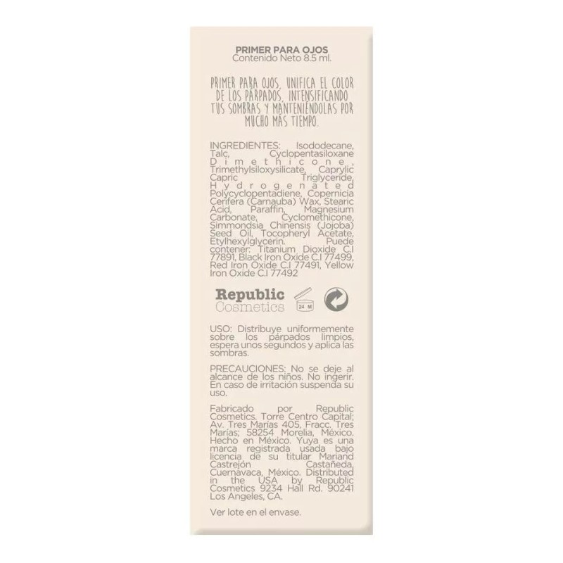 Yuya Primer Para Ojos Yuya Acabado Mate De Larga Duración