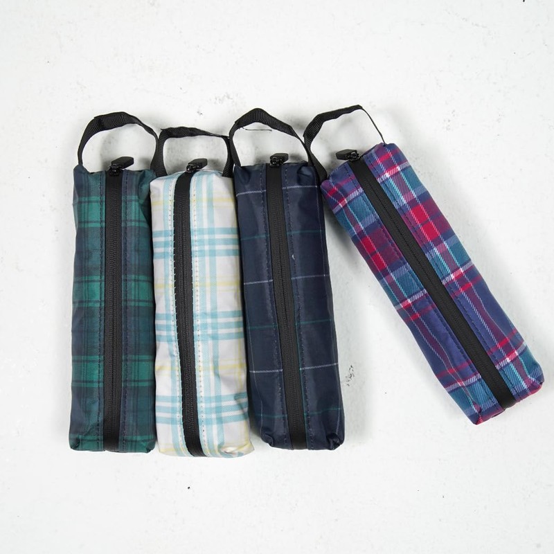 HUS. All Weather Check Folding Umbrella, For Both Sun and