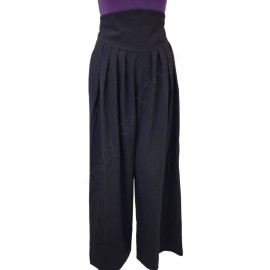 Spiegel Wide Leg Hi-Rise High Waist Pleated Dress Pants w/Pockets, Black, 12