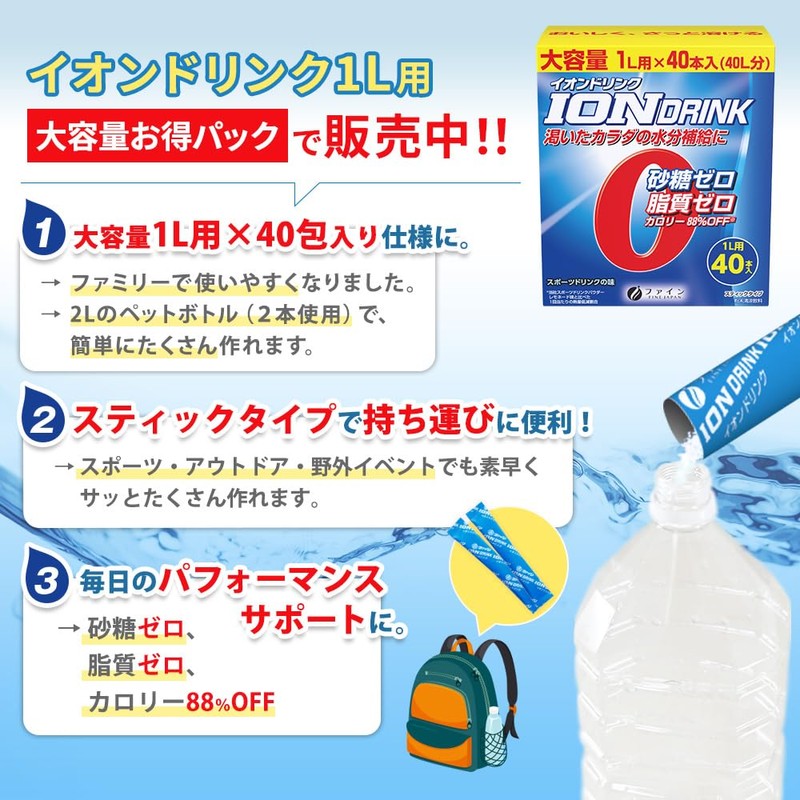 ファイン イオンドリンク 1L用 40本