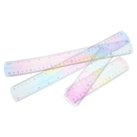 Juego de 4 Reglas Flexibles de Silicona de 15 y 30cm con Doble Escala y Resistencia Irrompible para Oficina y Dibujo Profesional