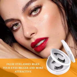 Hojalis Wimpern Magnetisch mit Eyeliner, 2 Paar Wasado Lashes, 3d Effect Reusable Magnetwimpern mit Applikator, Magnet Wimpern mit Eyeliner, Magnetic Eyelashes, No Glue or Eyeliner Needed