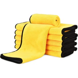 REDSSEN Microfibre Car Wash Towels, 30x30cm Cleaning Cloths, Drying Super Absorbent Thick Lint Free Soft Auto Detailing Washing Towels Grey for Interior Exterior