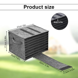 YFaith Plate Holder Motorhome, Felt Plate Holder Camping, 8 Compartments Motorhome Plate Holder, Grey Felt Tableware Holder Box with Handle, for Storing Plates of a Diameter Under 26 cm