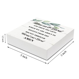 Christian Sign, Bless Us O Lord Sign, Rustic Box Sign Decor Tabletop, Decorative Wooden Box Sign, Christian Prayer Sign, Farmhouse Home Decor, Kitchen Decor, Dining Room Decor, Housewarming Gift