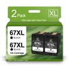 67XL Combo Pack Replacement for HP 67 67 XL Black
