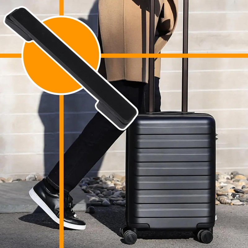 Mxfans Pack of 2 Black Flexible Suitcase Handle Carrying Strap