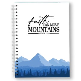 Lhbfsaz Faith Can Move Mountains, Funny Blank Spiral Notebook, Christian Notebook Journal - Inspirational Christian Gifts for Men and Women, Bible Journal Notebook, Thanksgiving Church Gift