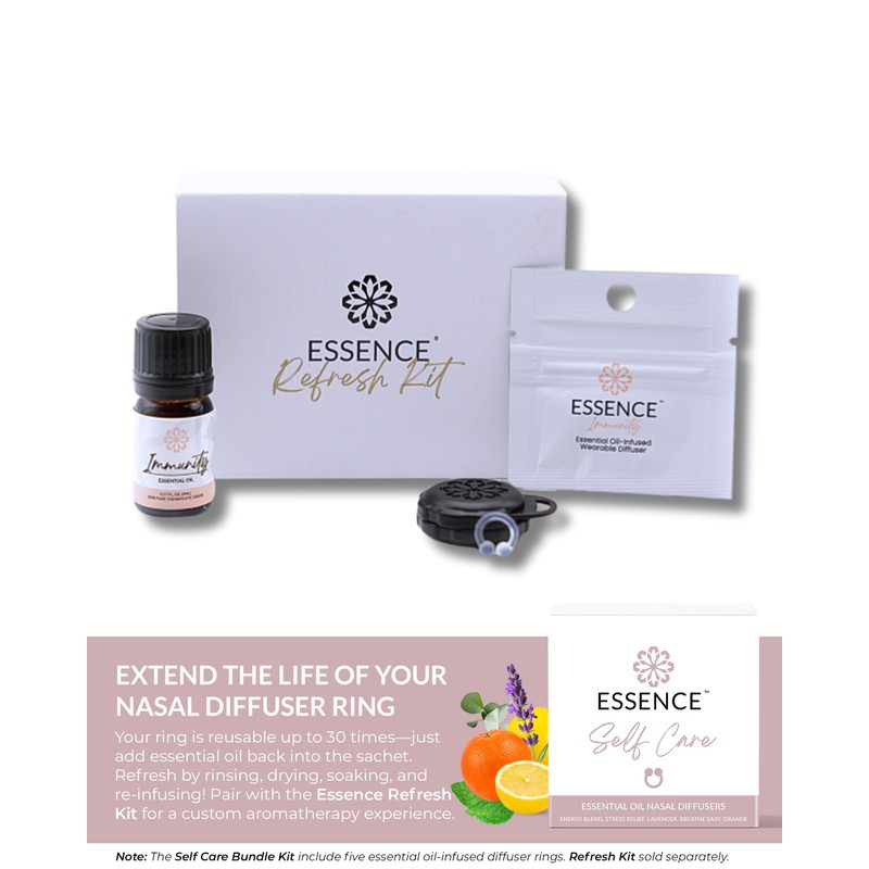 Essence Nasal Diffuser Self Care Bundle – Essential Oil Silicone