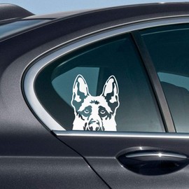 WIRESTER 6 inch Clear Vinyl Decal Sticker Decoration for Car Window (Or Any Flat Surface) - German Shepherd Dog