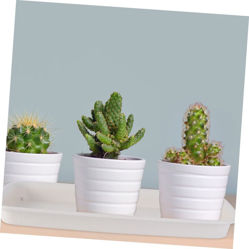 VICASKY 3pcs Plastic Flowerpot Water Trays Rectangular Potted Plant Bases