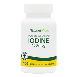 Natures Plus Potassium Iodide Iodine 150 g 100 tabletas - Tiroideo - Yodo Natural - Metablico, Refuerzo - Hecho en USA                                