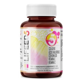 Lifeed Skin 60 Cápsulas Colágeno Hidrolizado, Ácido Hialurónico, Coenzima Q10, Vitamina E y Vitamina C Sin Sabor