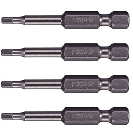 VEGA 1/16" Hex Power Bits. Professional Grade ¼ Inch Hex Shank 1/16", 2 Inch Power Bits. 150H0464A-4 (Pack of 4)