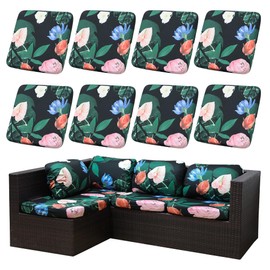 SUKAIKEQA Outdoor Cushion Covers Set,8PCS Patio Furniture Couch Seat Slipcovers, Replacement for Sofa Sectional Chair(Cover，Only)