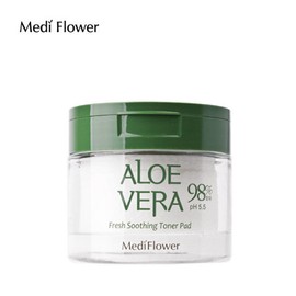Mediflower 메디플라워  알로에베라 프레쉬 수딩 토너패드 60매 MediFlower Aloe Vera Fresh Soothing Toner Pads 60 Sheets