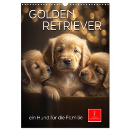 Golden Retriever - ein Hund für die Familie (Wandkalender 2025 DIN A3 hoch), CALVENDO Monatskalender [Calendar] Peter Roder