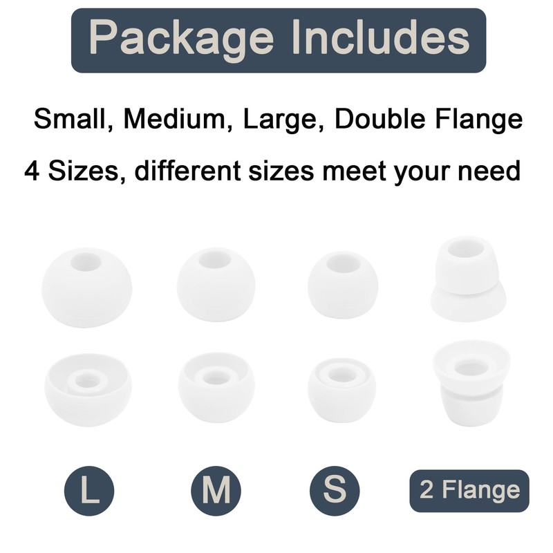 Replacement Eartips Compatible with Powerbeats 3 Powerbeats 2/1, 4 Pairs