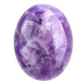 4.5cm/1.77" Polished Palm Stone Healing Crystals Natural Crystal - Oval Amethyst