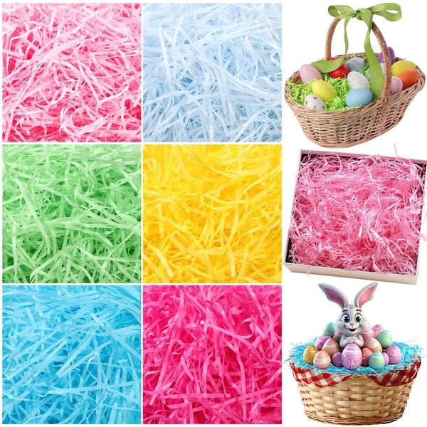 UPINLOOK 10.6 oz (300g) Easter Grass 6 Colors Recyclable Shred
