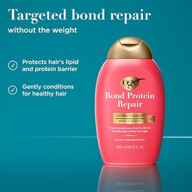 OGX, Acondicionador BOND REPAIR, Reparador de Proteínas, Actúa en Áreas Dañadas, Tecnología LipiPro Shield