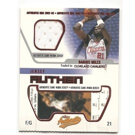 Darius Miles 2002-03 Fleer Authentix Jersey Authentix Game Worn Los Angeles Clippers Jersey Insert Card