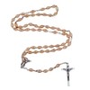 (Rose) - Catholic Rosary with Metal Crucifix Cross Made in