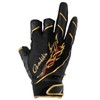 Gamakatsu GM7308 Stretch Fishing Gloves (3 Piece), Black/Gold, LL