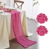 Nialnant 2 Pack Pink Cheesecloth Table Runner, 10Ft Rosered Gauze